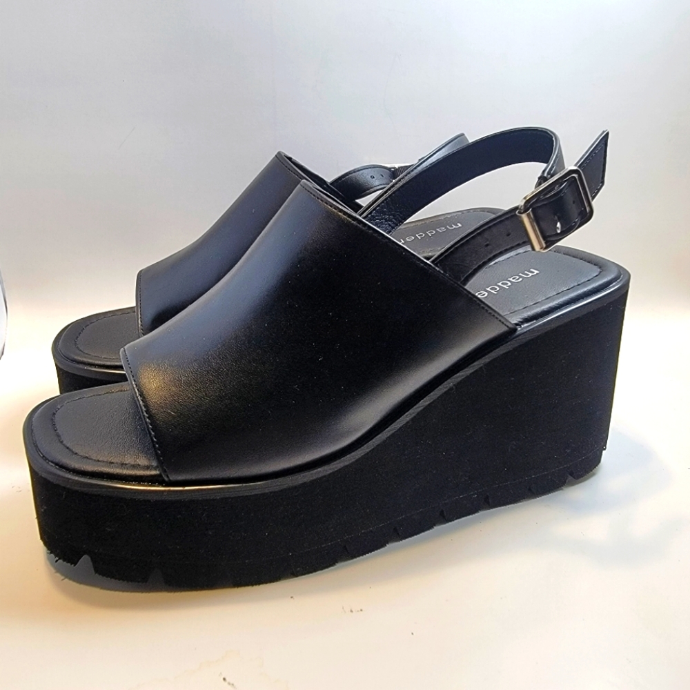 Madden Girl Platform Chunky Sandals Black Y2K 90s Women's 8.5